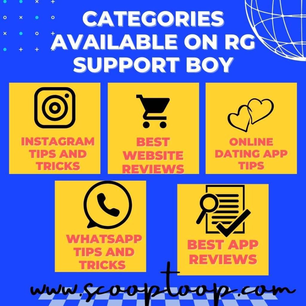 Categories Available on RG Support Boy